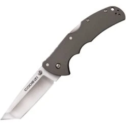 Cold Steel 58PT Code 4 Lockback Tanto Steel Blade Knife With Gray Matte Finish Aluminum Handle