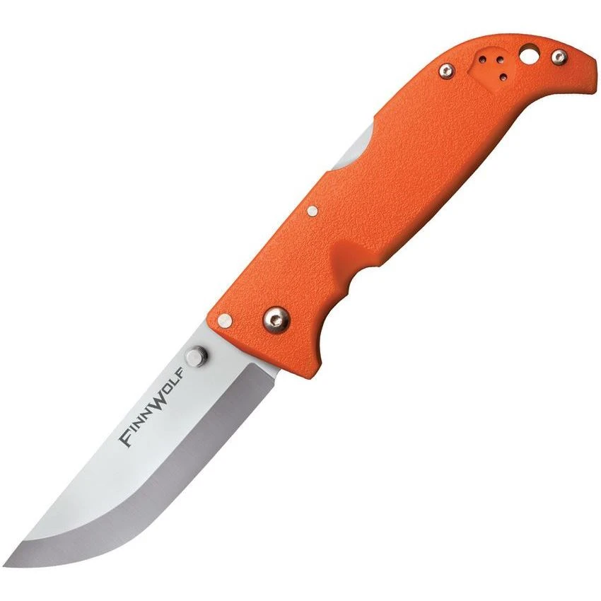 Cold Steel 20NPJ Finn Wolf Lockback Satin Finish Balde Knife With Orange Textured Griv-Ex Handle 3 Cold Steel 20NPJ Finn Wolf Lockback Satin Finish Balde Knife With Orange Textured Griv-Ex Handle
